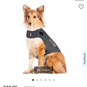 Thunder shirt for dogs to help dogs with anxiety during thunderstorms.
